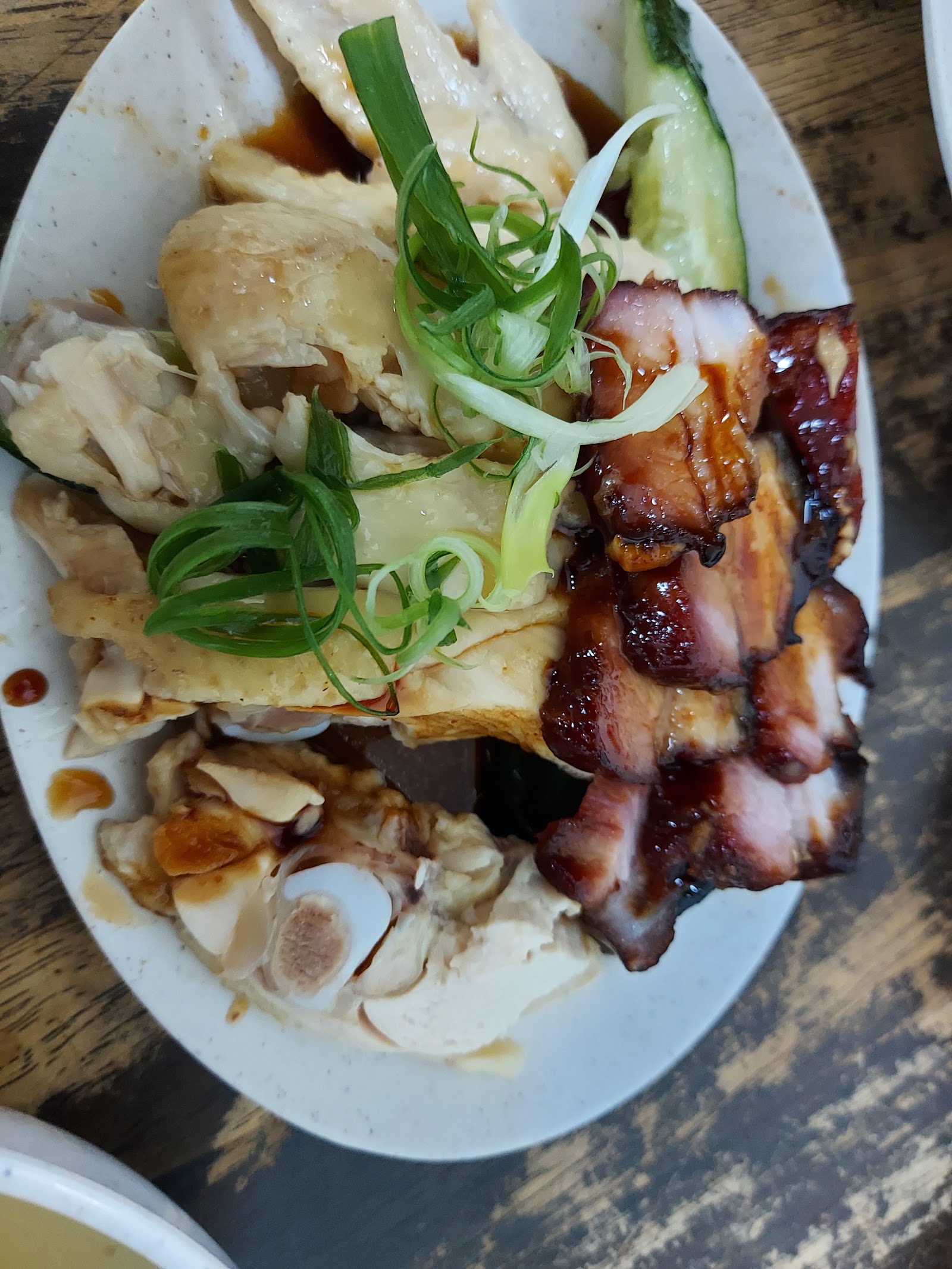 白鸡叉烧饭 White Chicken Char Siew Rice